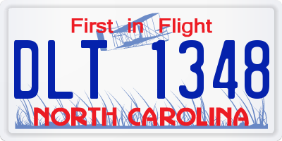 NC license plate DLT1348