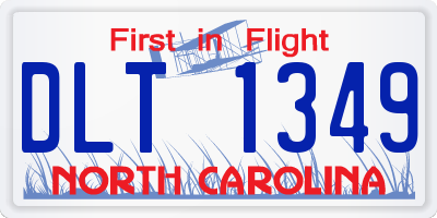 NC license plate DLT1349