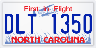 NC license plate DLT1350