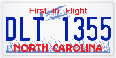 NC license plate DLT1355