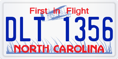 NC license plate DLT1356