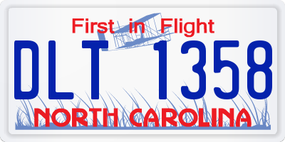 NC license plate DLT1358