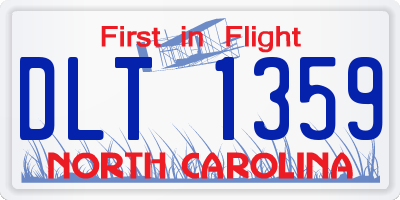 NC license plate DLT1359