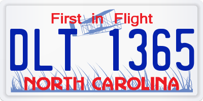 NC license plate DLT1365