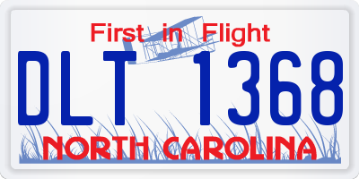 NC license plate DLT1368