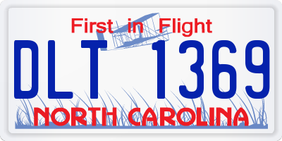 NC license plate DLT1369