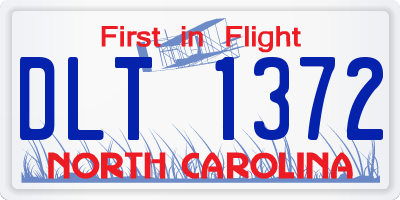 NC license plate DLT1372