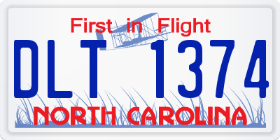 NC license plate DLT1374