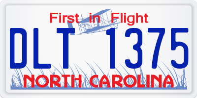 NC license plate DLT1375