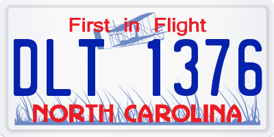 NC license plate DLT1376