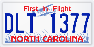 NC license plate DLT1377