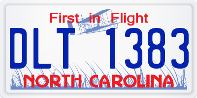 NC license plate DLT1383