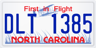 NC license plate DLT1385