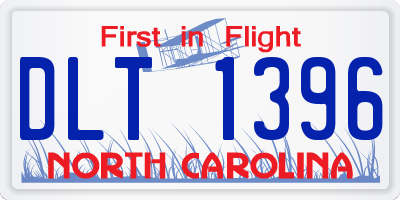 NC license plate DLT1396
