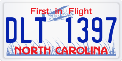 NC license plate DLT1397