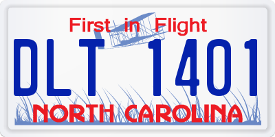 NC license plate DLT1401