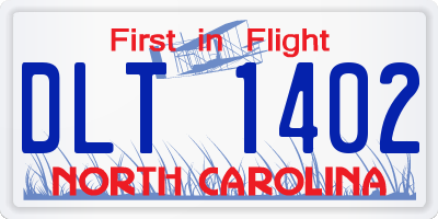 NC license plate DLT1402