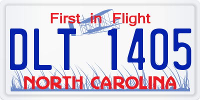 NC license plate DLT1405