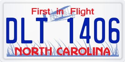 NC license plate DLT1406