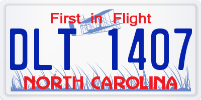 NC license plate DLT1407