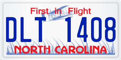 NC license plate DLT1408