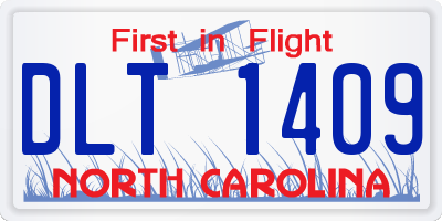 NC license plate DLT1409