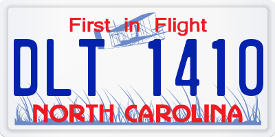 NC license plate DLT1410