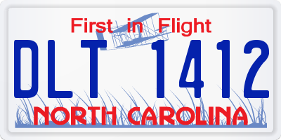 NC license plate DLT1412