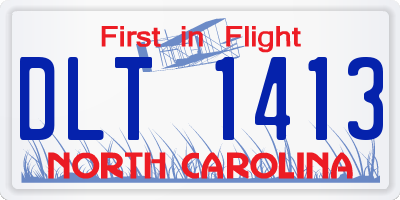 NC license plate DLT1413