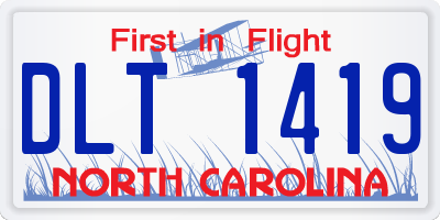 NC license plate DLT1419