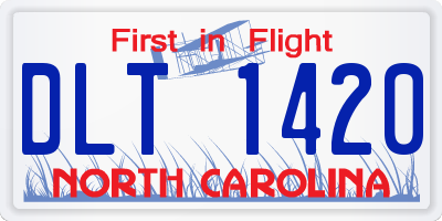 NC license plate DLT1420