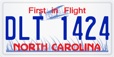 NC license plate DLT1424