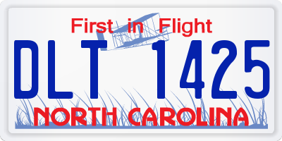 NC license plate DLT1425