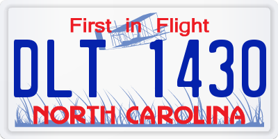 NC license plate DLT1430