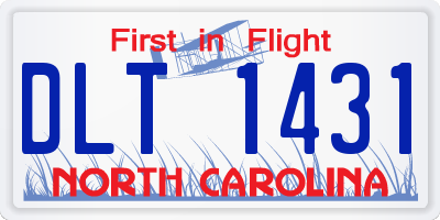 NC license plate DLT1431