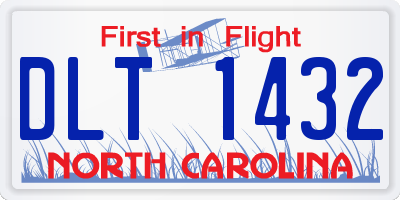 NC license plate DLT1432