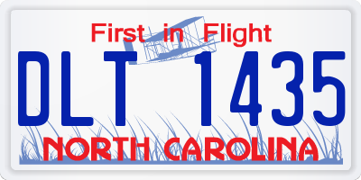 NC license plate DLT1435