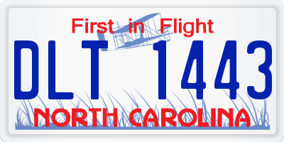 NC license plate DLT1443