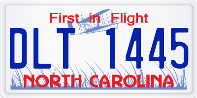 NC license plate DLT1445