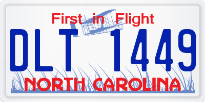 NC license plate DLT1449