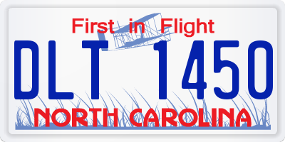 NC license plate DLT1450