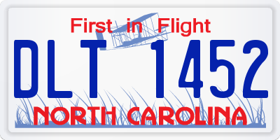 NC license plate DLT1452