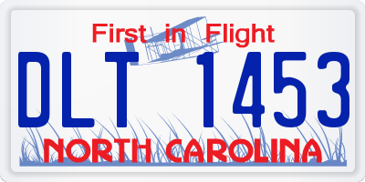 NC license plate DLT1453