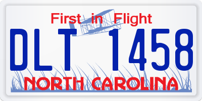 NC license plate DLT1458