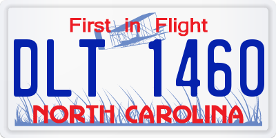 NC license plate DLT1460