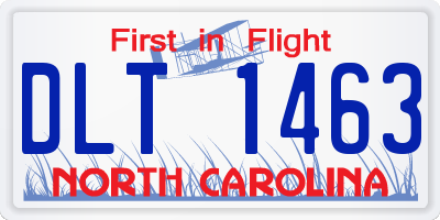NC license plate DLT1463