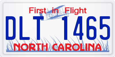 NC license plate DLT1465