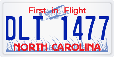 NC license plate DLT1477