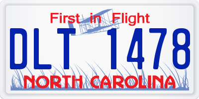 NC license plate DLT1478