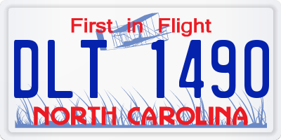 NC license plate DLT1490
